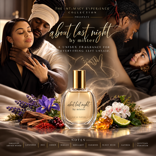 About Last Night by mister fragrance promotional flyer